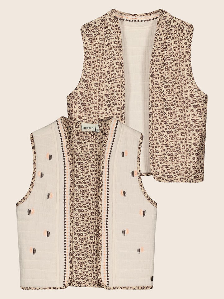 Like Flo Dwustronna kamizelka "Daisy" w kolorze beżowym rozmiar: 152-164