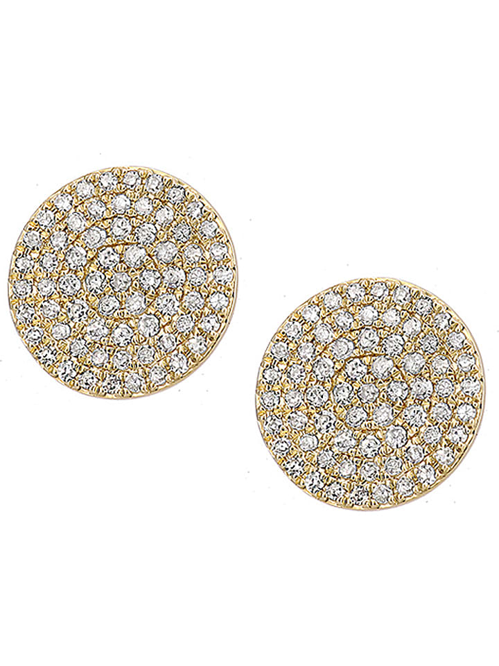 Revoni Złote kolczyki-wkrętki z diamentami rozmiar: onesize