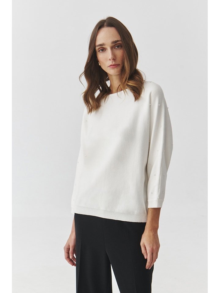 TATUUM Sweter "Perlo" w kolorze kremowym rozmiar: L