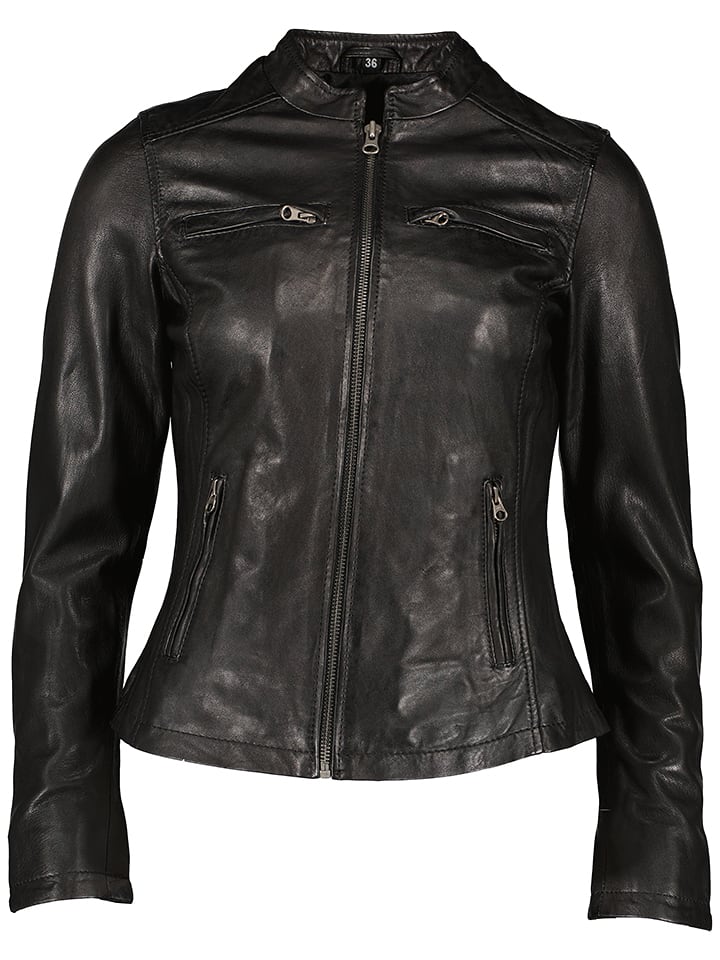 7eleven Skórzana kurtka "Mimi" w kolorze czarnym rozmiar: 42