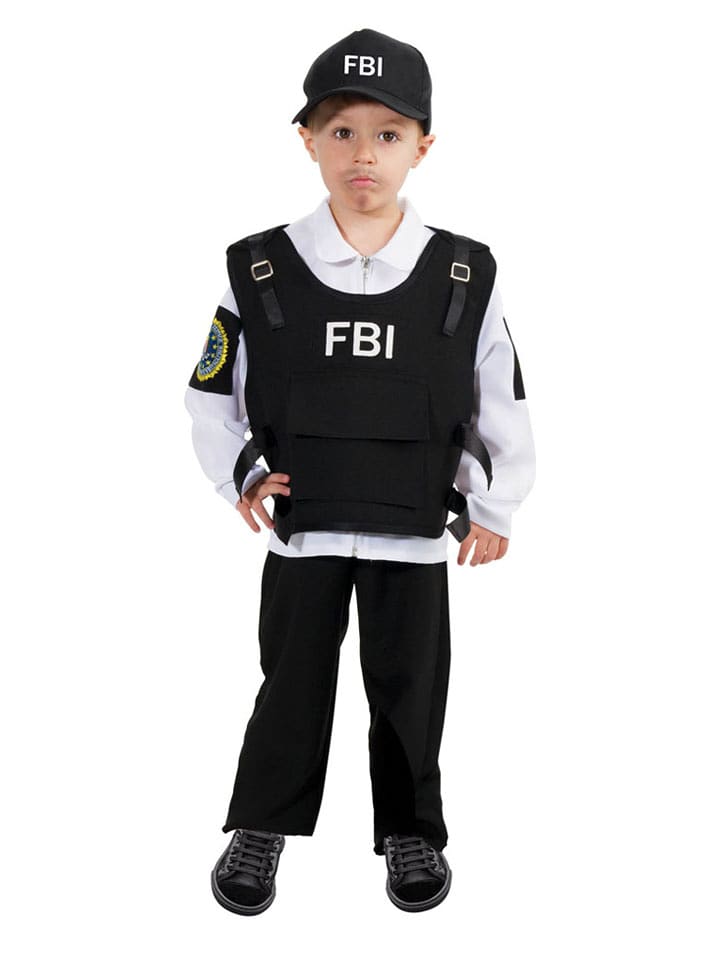 CHAKS 4-częściowy kostium "FBI Agent" w kolorze czarno-białym rozmiar: 152