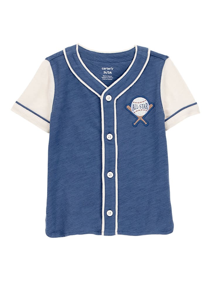 carter's Koszulka w kolorze granatowo-białym rozmiar: 104