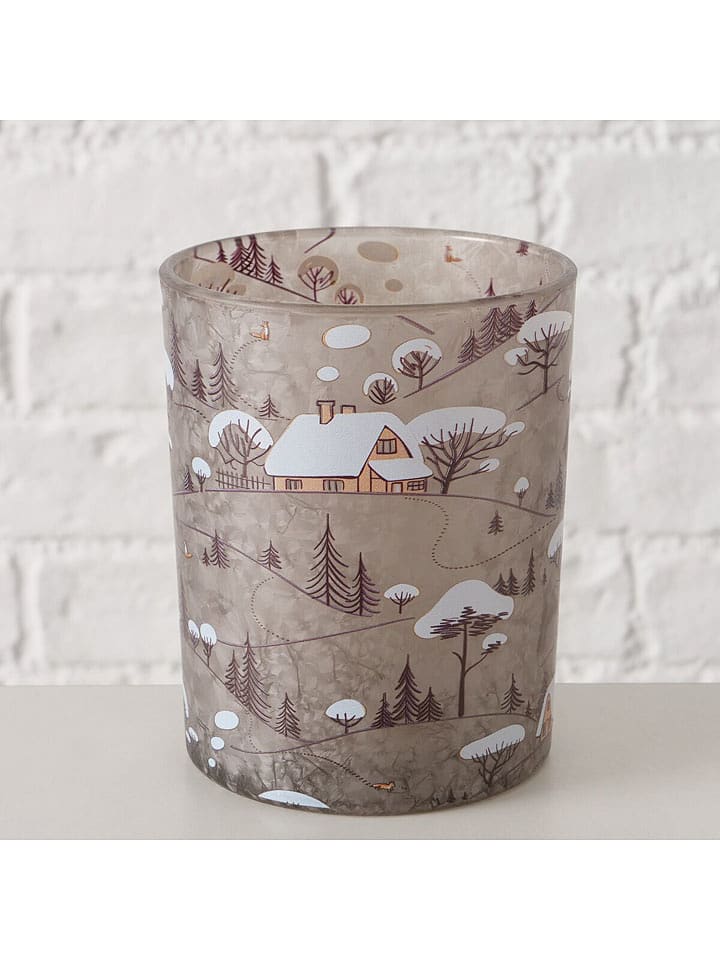 Boltze Świecznik "Wintano" w kolorze beżowo-białym - wys. 12,5 cm rozmiar: onesize