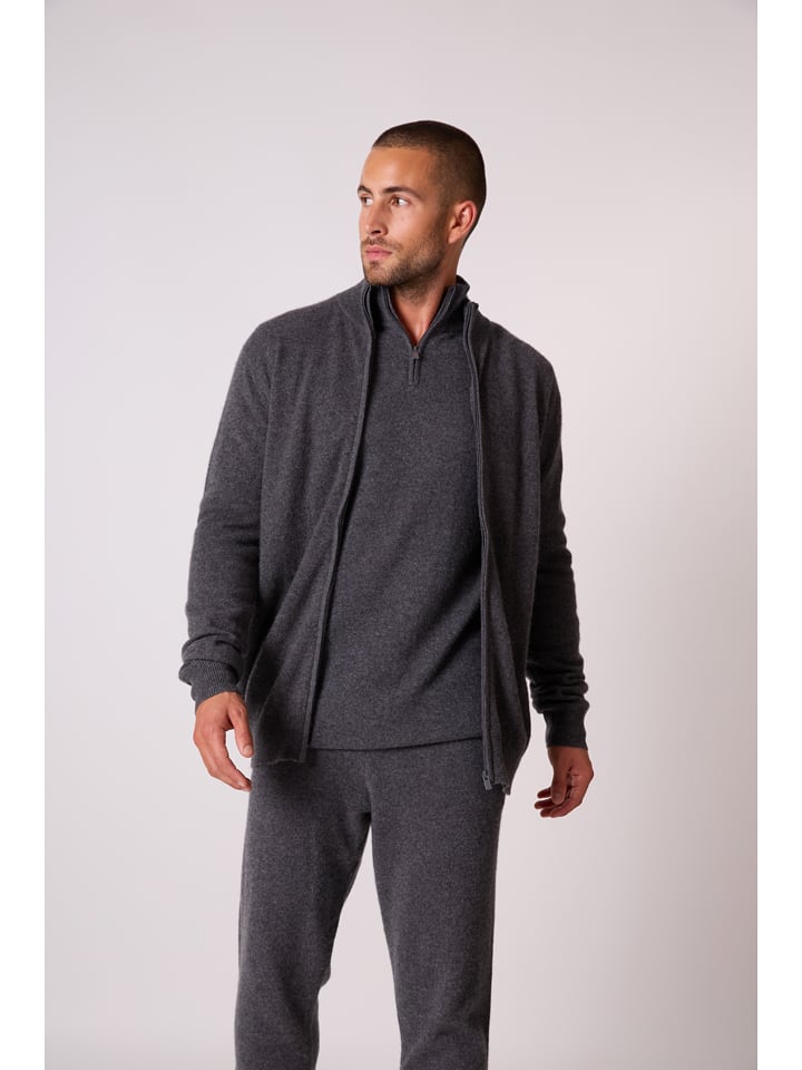 Perfect Cashmere Kaszmirowy kardigan "Cody" w kolorze antracytowym rozmiar: XXL