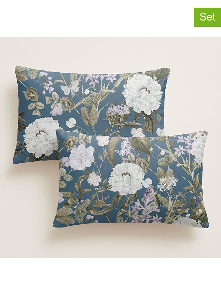 Pierre Cardin Perkalowe poszewki (2 szt.) w kolorze niebieskim na poduszkę rozmiar: 50x80 cm