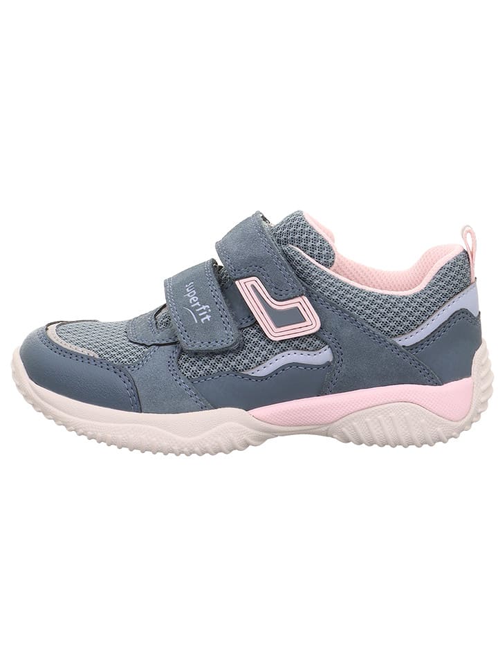 superfit Skórzane sneakersy "Storm" w kolorze niebiesko-jasnoróżowym rozmiar: 32