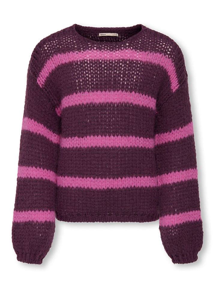 KIDS ONLY Sweter "Nordic" w kolorze fioletowo-jasnoróżowym rozmiar: 134/140