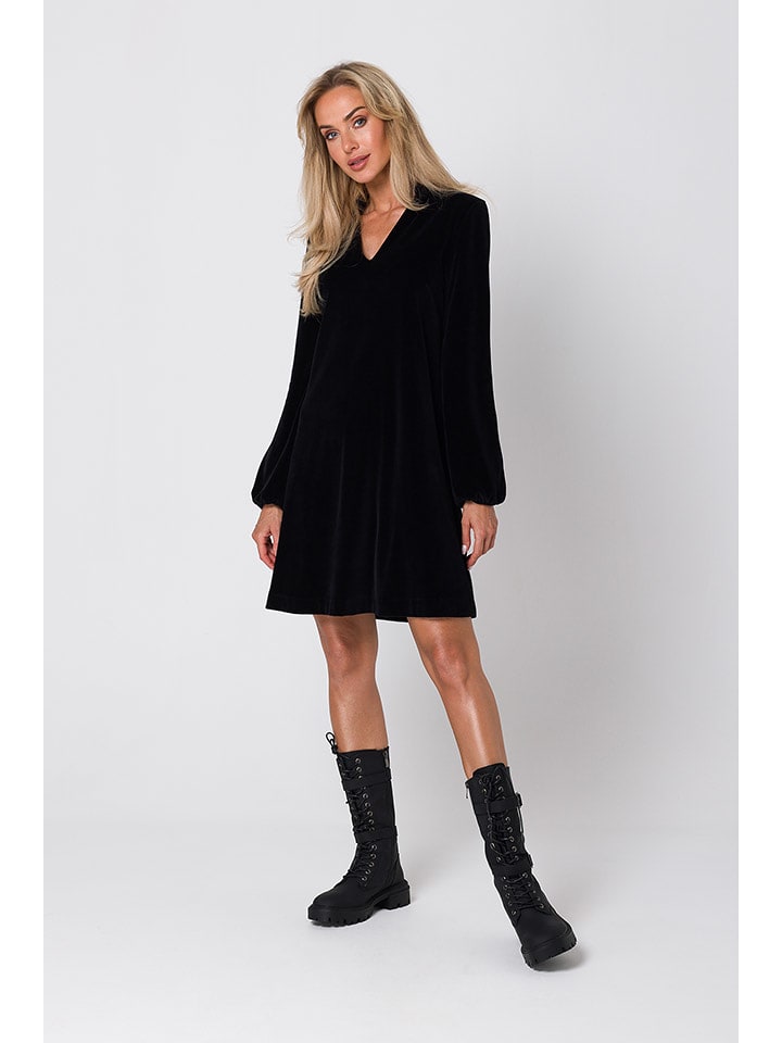 made of emotion Aksamitna sukienka w kolorze czarnym rozmiar: L