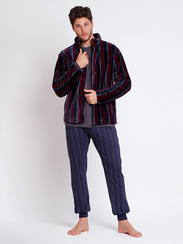 admas Szlafrok w kolorze granatowo-czerwonym rozmiar: M