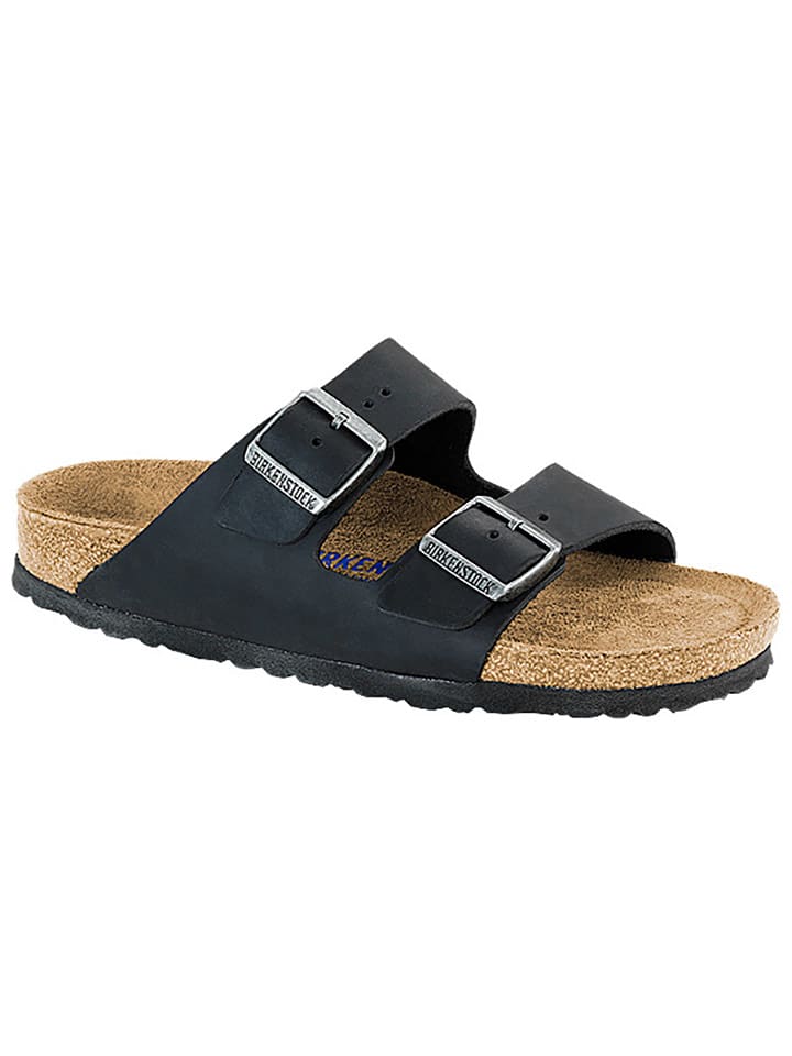 Birkenstock Skórzane klapki "Arizona" w kolorze czarnym rozmiar: 45