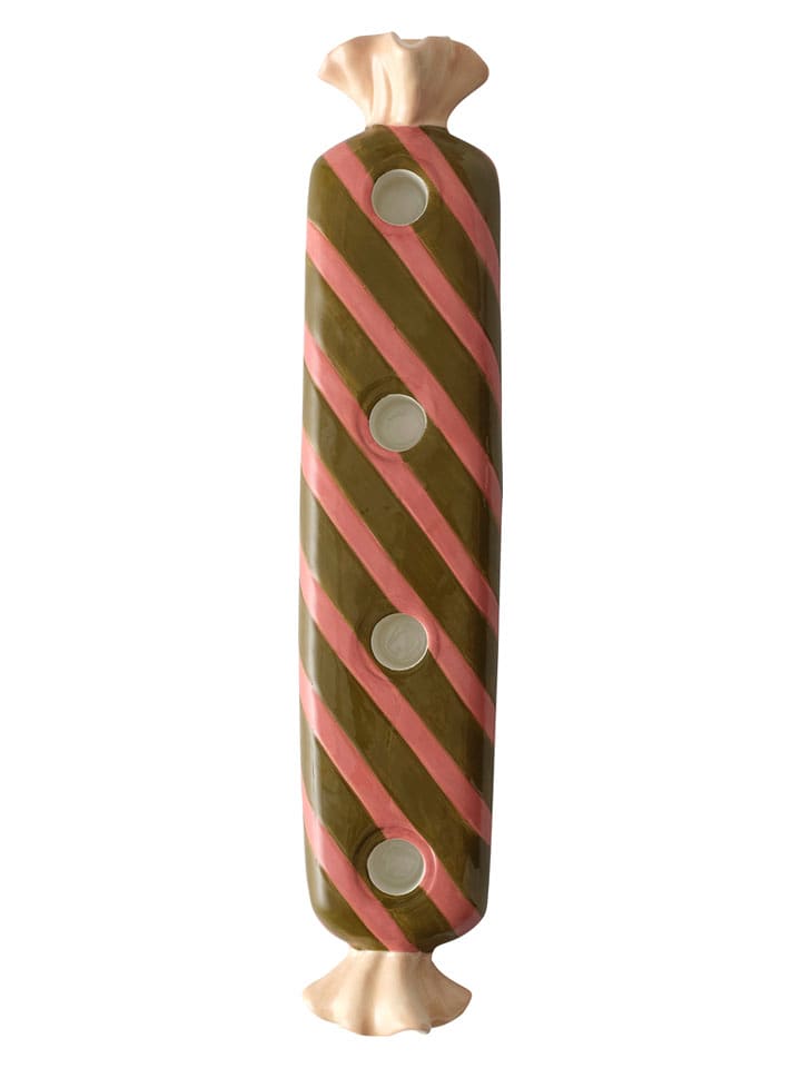 Ellos Home Świecznik "Karamell" w kolorze oliwkowo-jasnoróżowym - 43 x 5 x 8,5 cm rozmiar: onesize