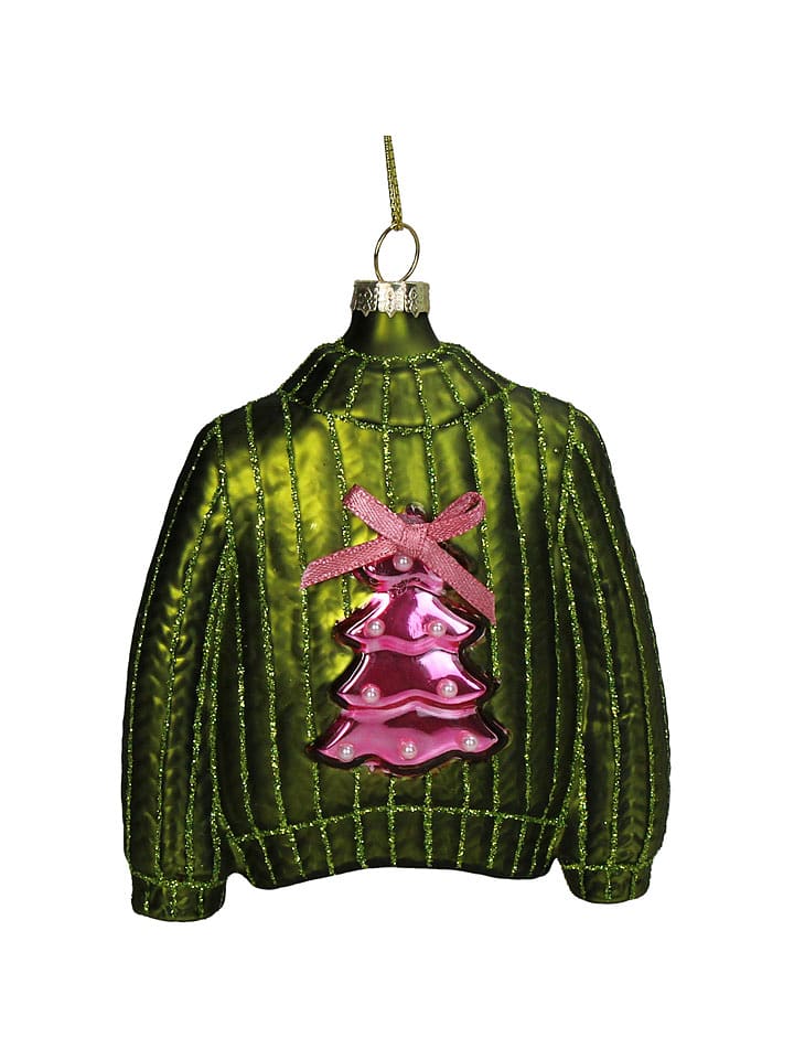 Kersten Ozdoba choinkowa "Christmas Jumper" w kolorze zielonym - wys. 11,4 cm rozmiar: onesize
