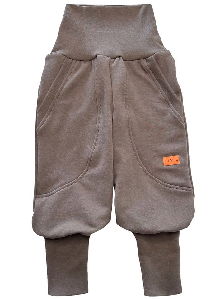 LiVi Spodnie "Mandel" w kolorze jasnobrązowym rozmiar: 80/86