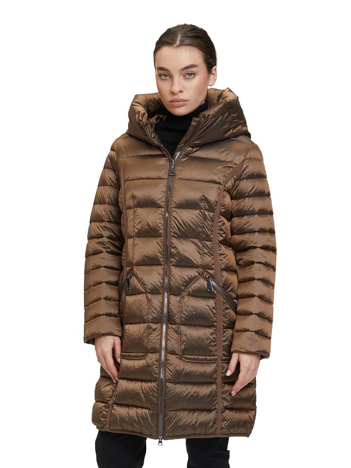 Betty Barclay Płaszcz pikowany w kolorze jasnobrązowym rozmiar: 48