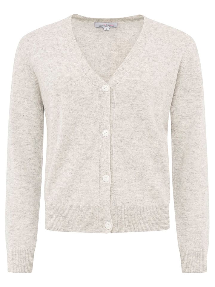 Zwillingsherz Kaszmirowy kardigan w kolorze szarym rozmiar: M