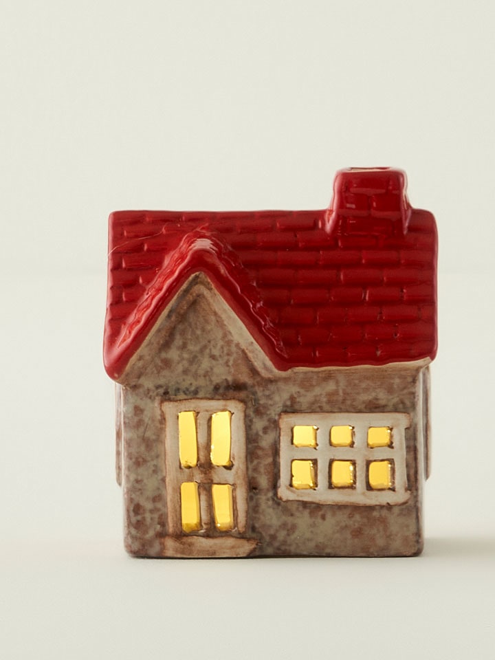 BELLA MAISON Dekoracja LED w kolorze beżowo-czerwonym - 11 x 11 x 10 cm rozmiar: onesize