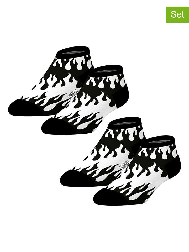 Lucky Socks Skarpety (2 pary) w kolorze czarno-białym rozmiar: 41-46