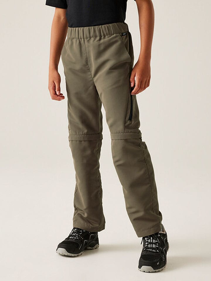 Regatta Spodnie funkcyjne Zipp-Off "Sorcer" w kolorze beżowym rozmiar: 152