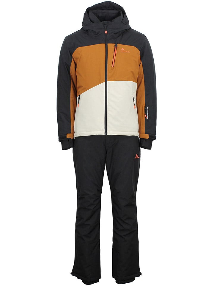 Peak Mountain 2-częściowy zestaw narciarski "Cerome" w kolorze szaro-jasnobrązowym rozmiar: M