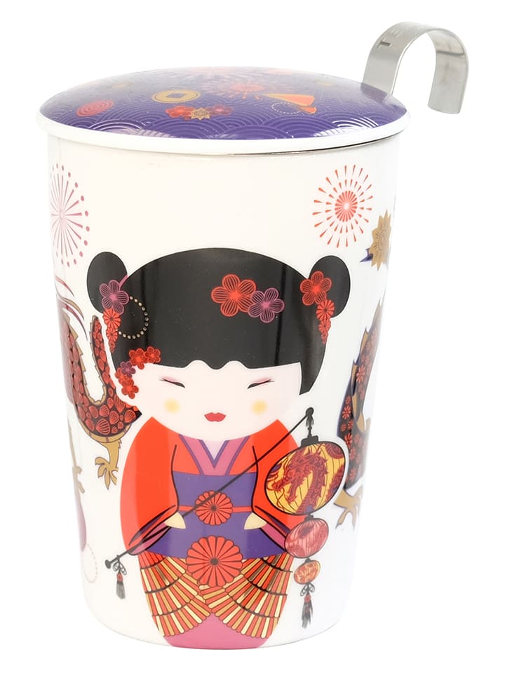 Eigenart Kubek w kolorze biało-czerwono-czarnym do herbaty - 350 ml rozmiar: onesize