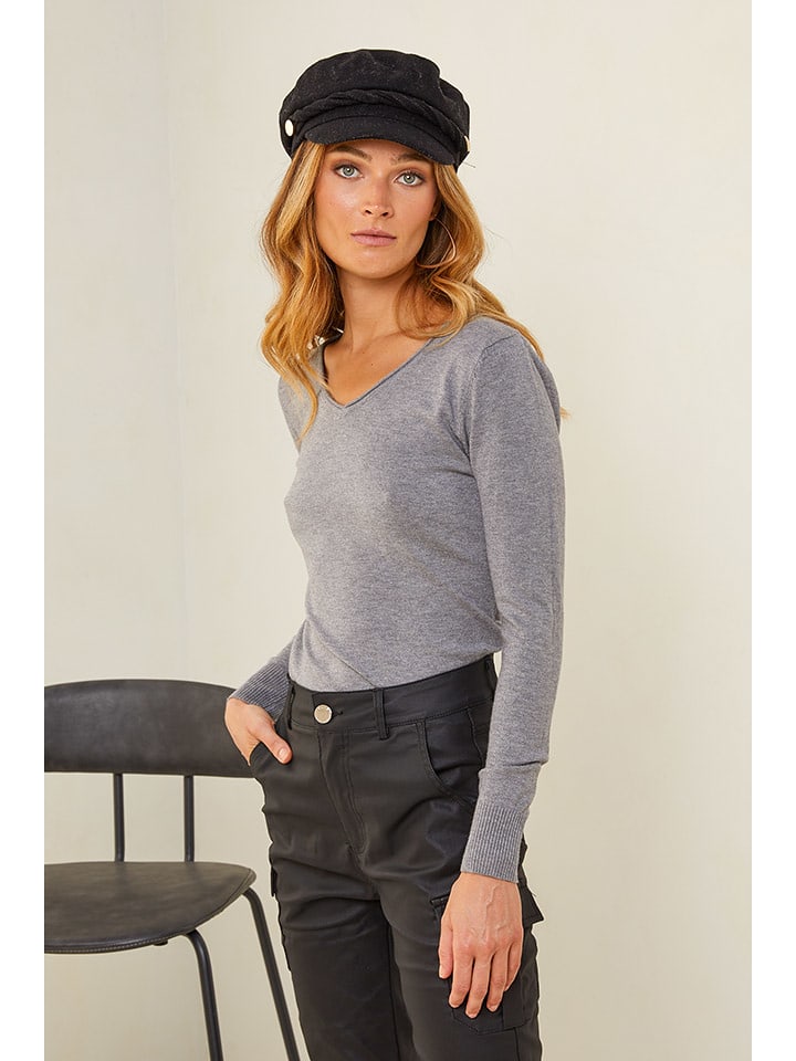 Joséfine Sweter "Aba" w kolorze szarym rozmiar: M