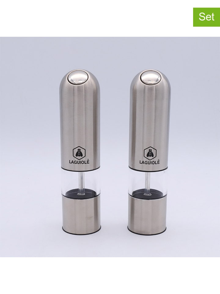 Laguiole 2-częściowy zestaw w kolorze srebrnym - wys. 21 cm rozmiar: onesize
