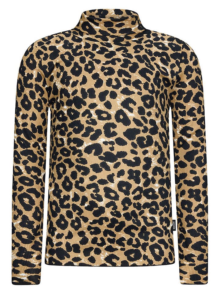 Retour Koszulka "Eliv" w kolorze beżowo-czarnym rozmiar: 170/176