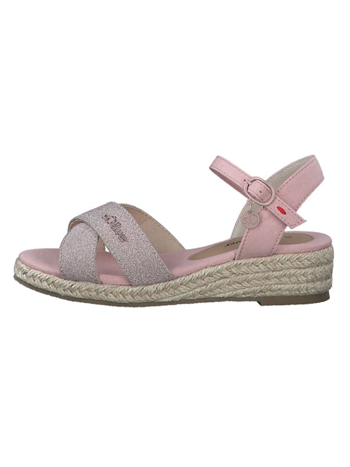 s.Oliver Sandały w kolorze jasnoróżowym na koturnie rozmiar: 34