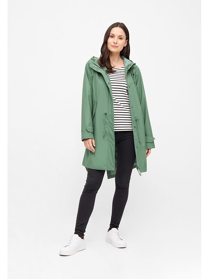 Derbe Płaszcz przeciwdeszczowy w kolorze zielonym rozmiar: 40