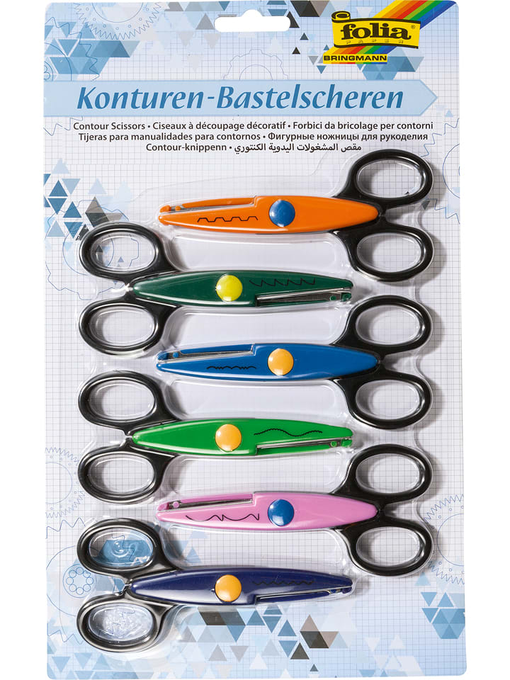 folia PAPER Nożyczki (6 szt.) w różnych kolorach do konturów rozmiar: onesize
