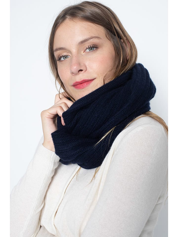 Perfect Cashmere Szal-koło "Clody" w kolorze granatowym - 65 x 40 cm rozmiar: onesize