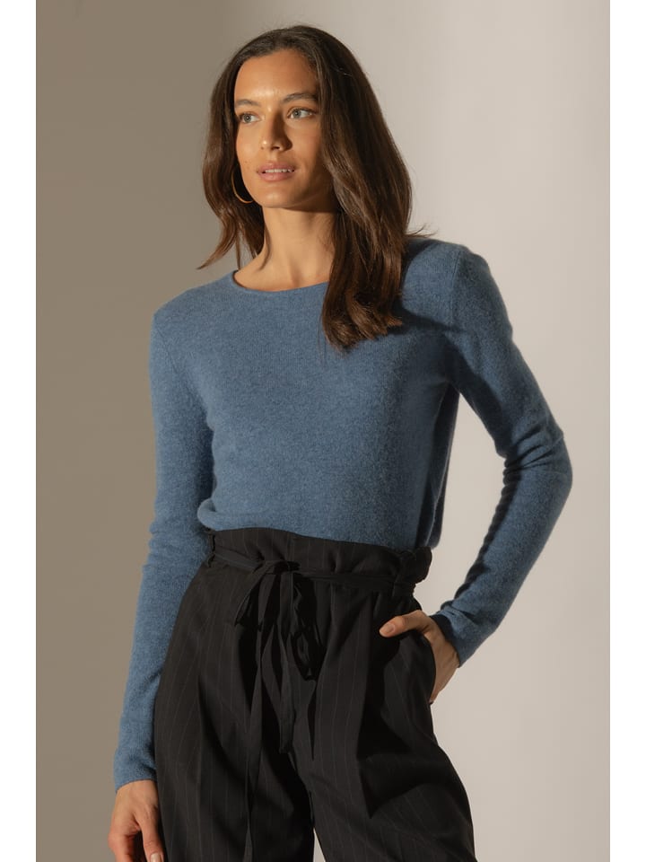 Perfect Cashmere Kaszmirowy sweter "Oprah" w kolorze niebieskoszarym rozmiar: L