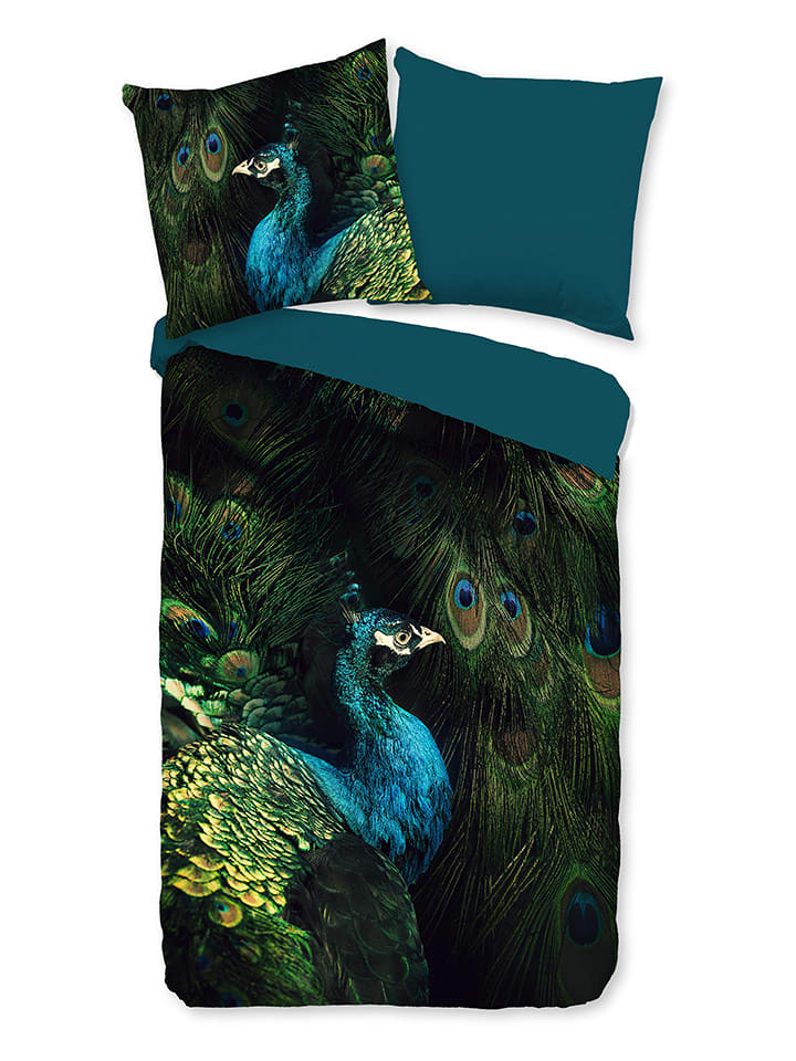 Good Morning Komplet pościeli "Coburg" w kolorze morsko-zielonym rozmiar: 155x220 cm