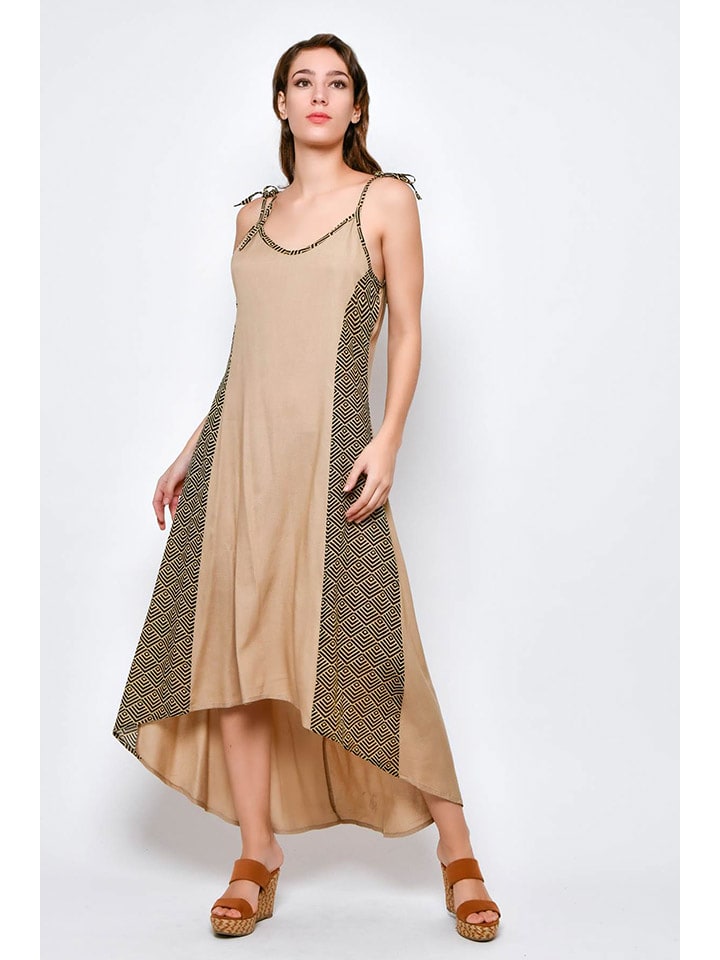 H.H.G. Sukienka w kolorze jasnobrązowo-czarnym rozmiar: L