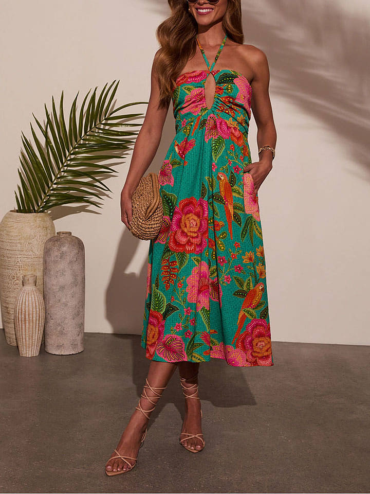 LA Angels Sukienka w kolorze zielono-różowym rozmiar: XL