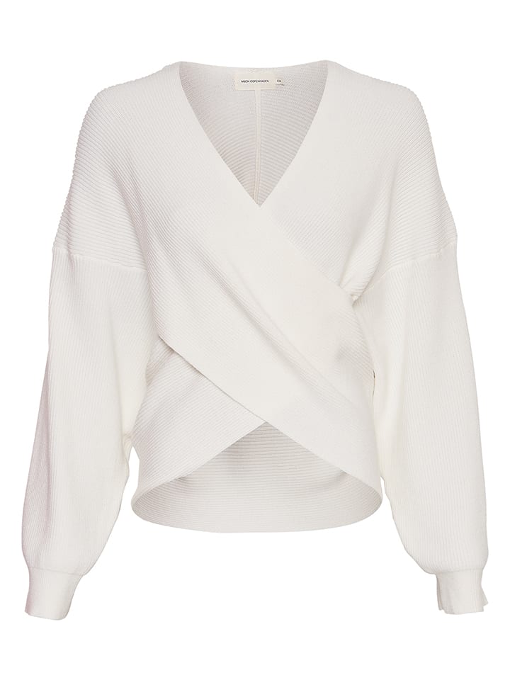 MOSS COPENHAGEN Sweter w kolorze białym rozmiar: S/M
