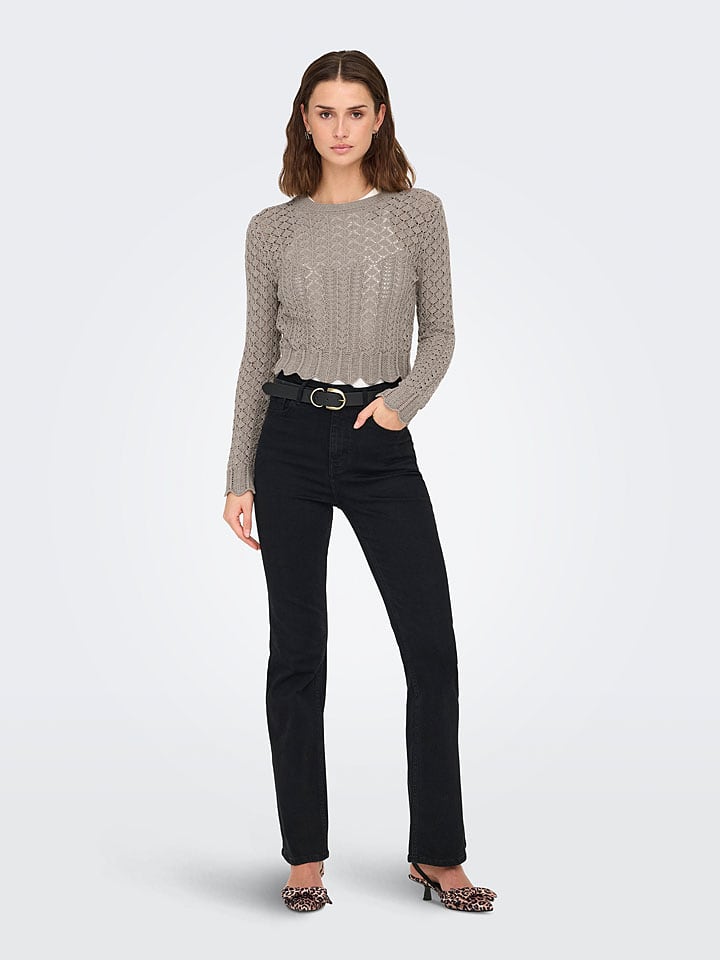 ONLY Sweter w kolorze szarobrązowym rozmiar: M