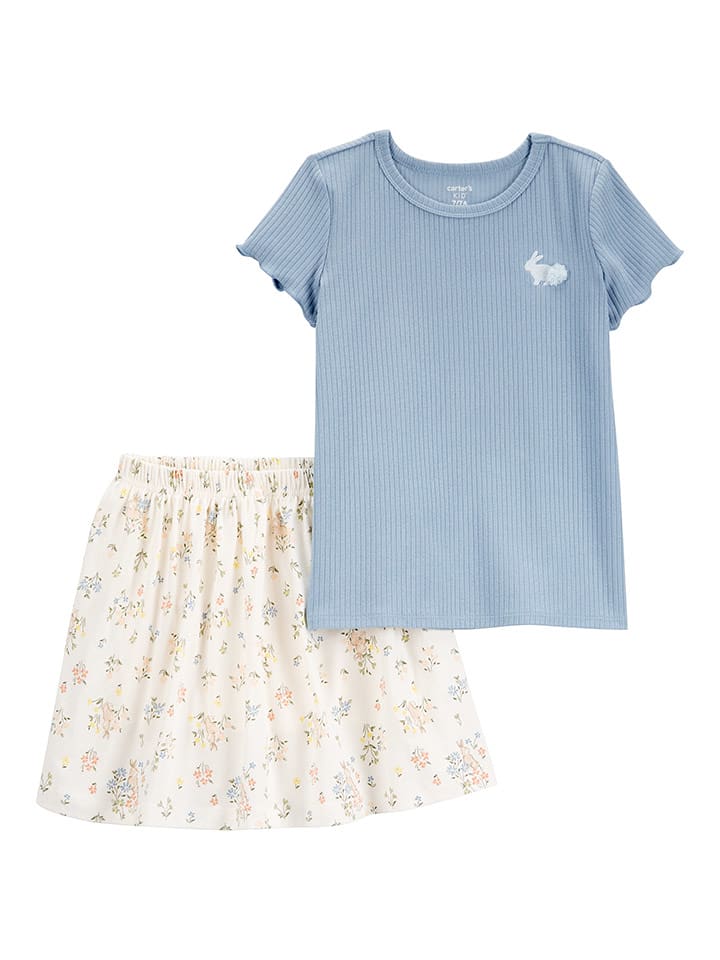 carter's 2-częściowy zestaw w kolorze błękitno-białym rozmiar: 116/122