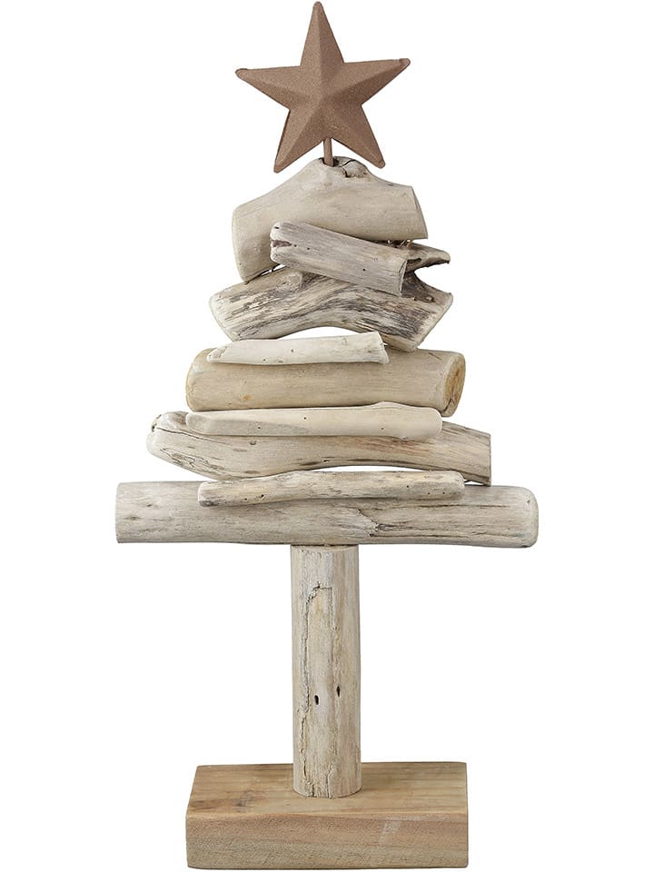 GILDE Dekoracja "Stella" w kolorze jasnobrązowym - 15 x 30 x 6 cm rozmiar: onesize