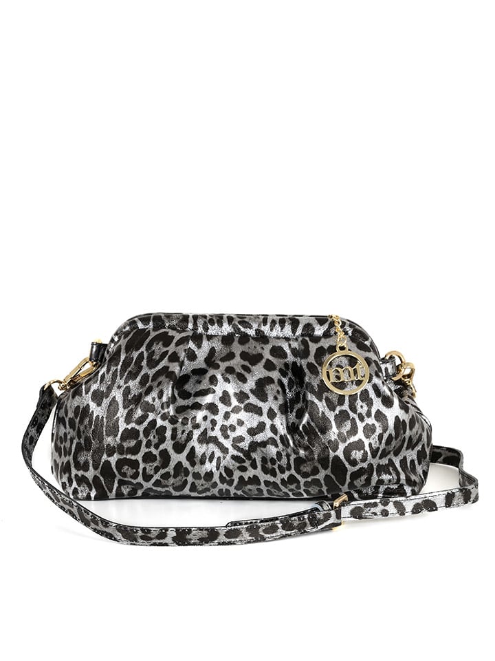 Mia Tomazzi Skórzana torebka "Bainsizza" w kolorze czarno-szarym - 30 x 17 x 10 cm rozmiar: onesize