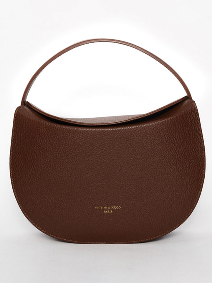 Victor & Hugo Paris Skórzana torebka "Alexa" w kolorze brązowym - 30 x 19 x 7,5 cm rozmiar: onesize