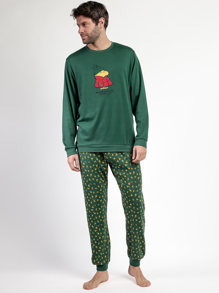 Peanuts Piżama "Peanuts" w kolorze zielonym rozmiar: XXL