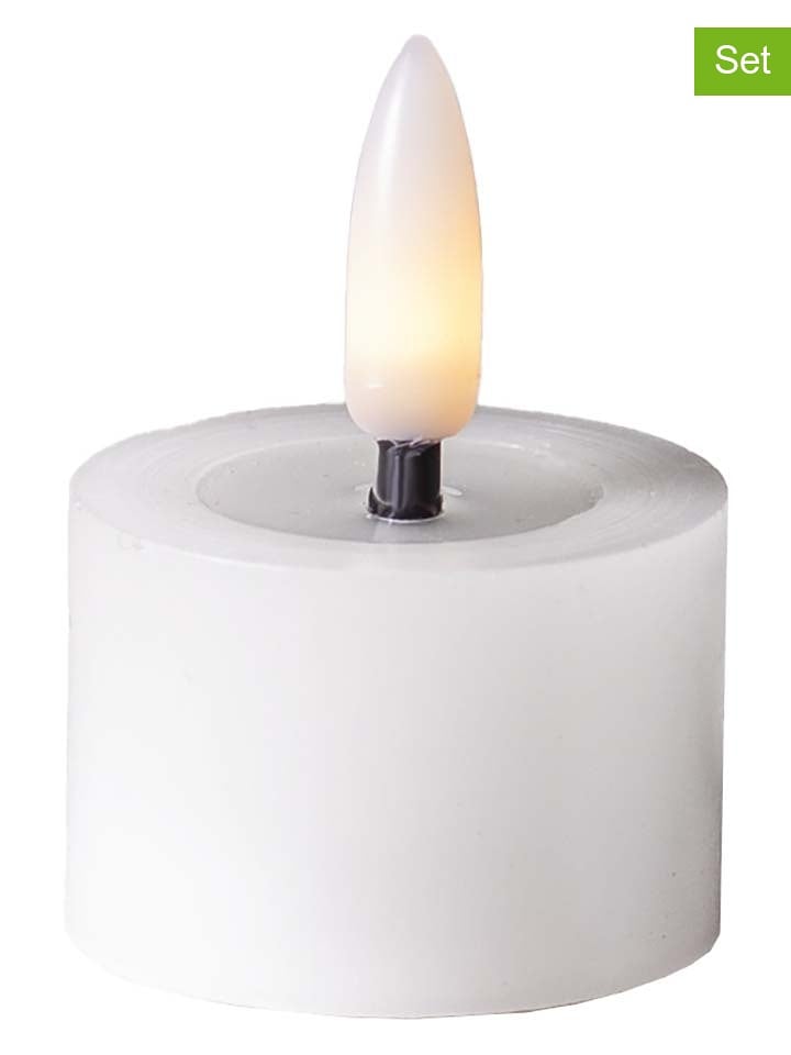 STAR Trading Świece woskowe LED (2 szt.) w kolorze białym - wys. 4 x Ø 5 cm rozmiar: onesize