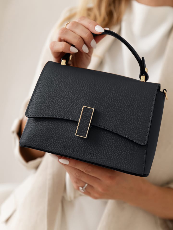 Lia Biassoni Skórzana torebka "Fegana" w kolorze czarnym - 20 x 14 x 8 cm rozmiar: onesize