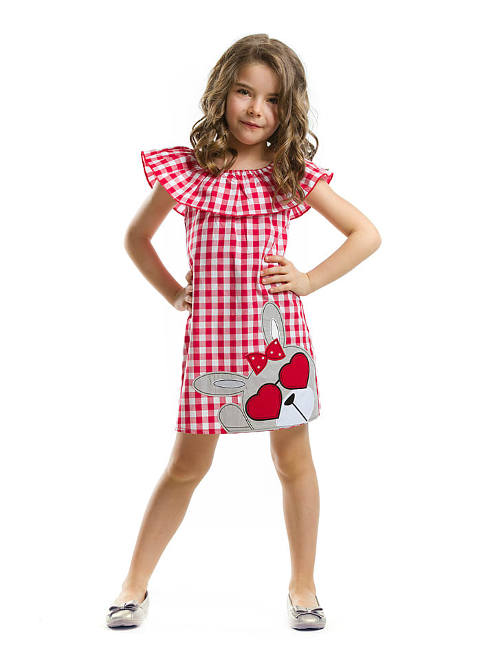 Denokids Sukienka w kolorze czerwono-białym rozmiar: 92