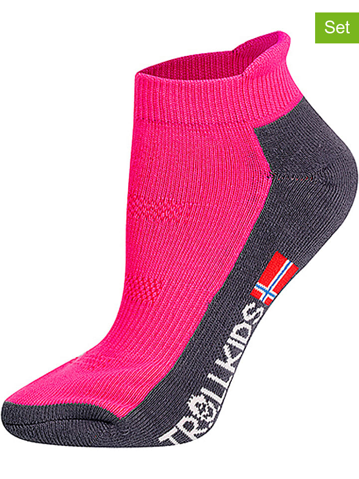 Trollkids Skarpety turystyczne (2 pary) "Low Cut Socks II" w kolorze różowym rozmiar: 39-42