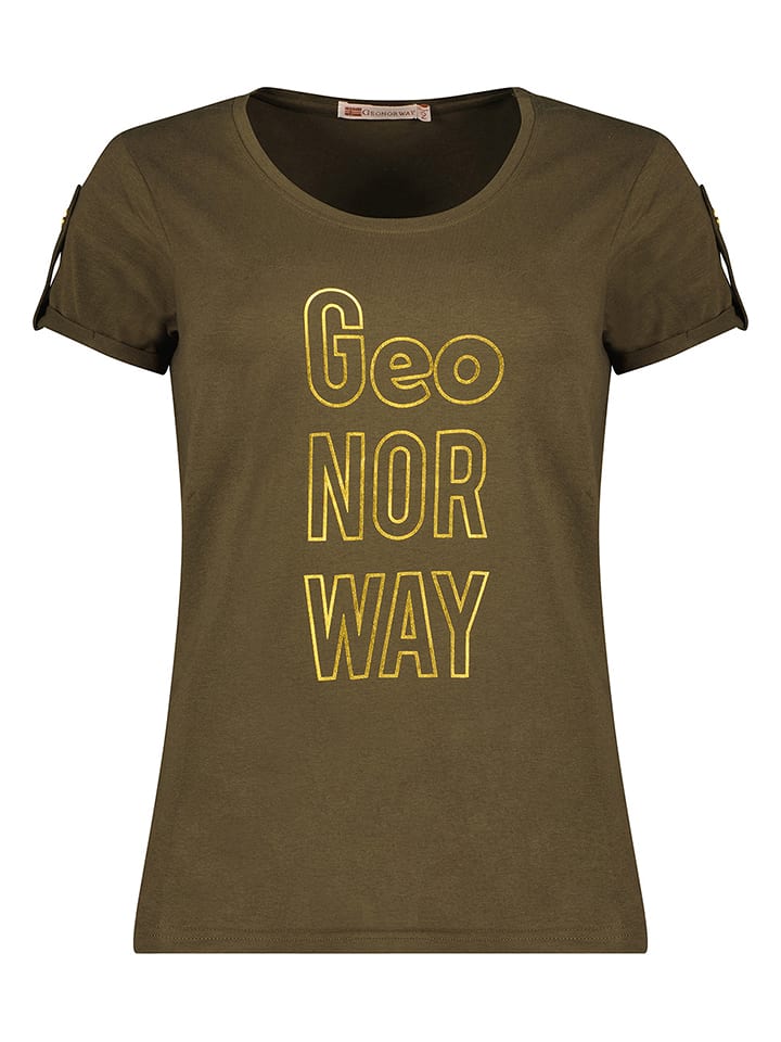Geographical Norway Koszulka "Joloua" w kolorze khaki rozmiar: XL