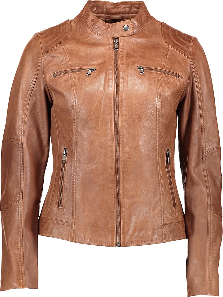 KRISS Skórzana kurtka w kolorze brązowym rozmiar: 36