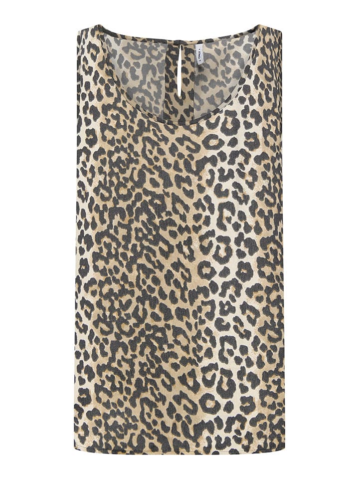 ONLY Top w kolorze jasnobrązowo-beżowo-czarnym rozmiar: 36