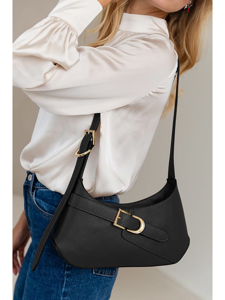 Lia Biassoni Skórzana torebka w kolorze czarnym - 32 x 19 x 6 cm rozmiar: onesize